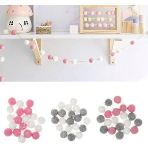 DIY Wool Felt Ball Handmade Pom Garland String Hanging Ornaments Kids Room Decor