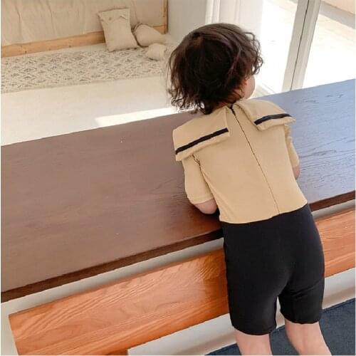 Teenager Boy Swimwear Sailor One Piece Baby Bathing Suit For Boys Kids Sport Swimming Plaid Baby Swimsuit Beachwear Costume 2-9T