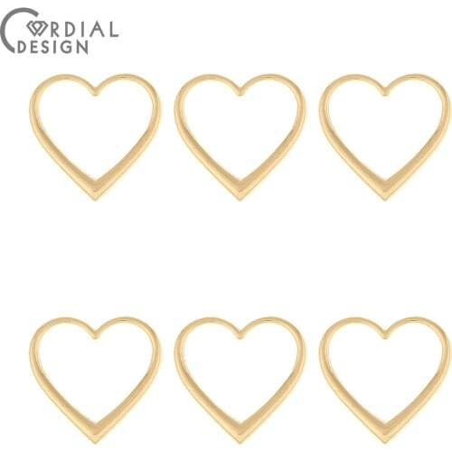 Cordial Design 100Pcs 17*18MM Jewelry Findings & Components/Heart Shape/Earring Pendant/DIY Charms/Hand Made/Jewelry Accessories