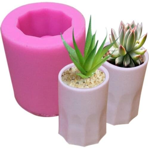Succulent Pot Silicone Mould Aromatherapy Gypsum Mould Decorative Mould Creative Geometric Polygonal Concrete Flower Pot