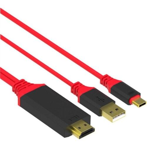 2M USB 3.1 Type C to HDMI USB Cable Ultra HD Charging Converter HDTV Video Adapter Audio Extension Cord for Samsung S8 S9 S10