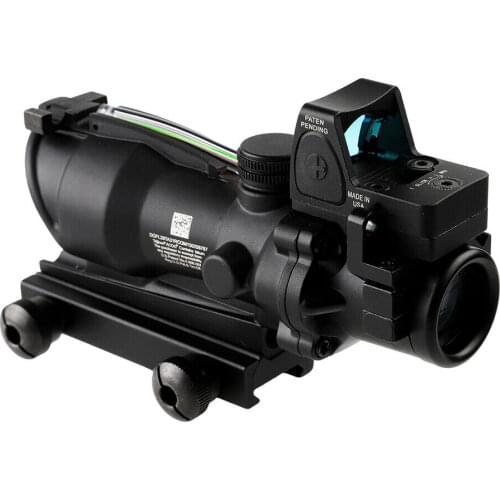 Trijicon ACOG Style 4X32 Real Fiber Source Red Illuminated Scope w/ RMR Micro Red Dot