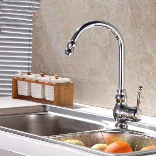 LIUYUE Kitchen Faucets Chrome Brass 360 Degree Rotate Kitchen Gourd Type Design Faucets Cold Hot Water Mixer Sink Taps Torneira