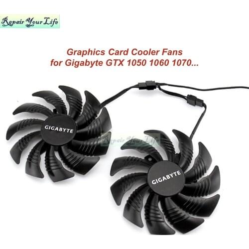 85mm 87mm Computer Graphics Card Cooler Fans For Gigabyte GTX 1050 1060 1070 960 RX 470 480 570 580 PLD09210S12HH T129215SU Hot