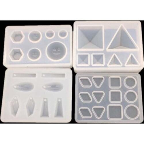 Pendant With Hole Epoxy Resin Molds DIY Geometric Shapes Silicone Molds Necklaces Pendant Mould Round Square Oval Waterdrop