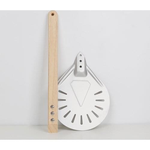 7 8 9 inch Perforated Pizza Turning Peel Pizza Shovel Pizza Tool handle Handle Slip Non Peel Aluminum Short Pizza wooden Pa H2R1