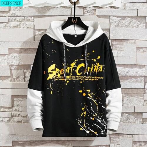 Fall New Contrast Color Mens Hooded Male Personality Handsome Bottoming Shirt 2021 Student Sweatshirt Hoodie Men