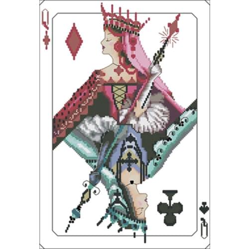 Card Game Queen II patterns Counted Cross Stitch 11CT 14CT DIY Chinese Cross Stitch Kit Embroidery Needlework Sets