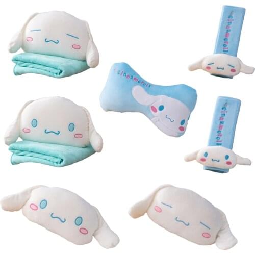 2021 New 6 Style Kawali Cinnamoroll Plush Car Headrest Seat Belt Decoration Soft Skin Friendly Kid Toys Girl Gift