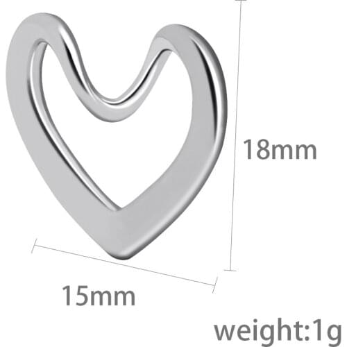 MYLONGINGCHARM 20pcs 15x18mm Spiral Heart Charms Heart Beads DIY Findings for Bracelet