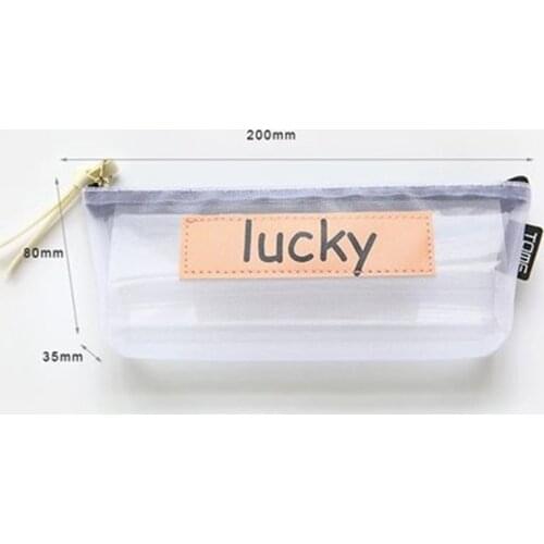 1pc Transparent Pencil Case Mesh Pencil Bag For Kids Gift Office School Supplies