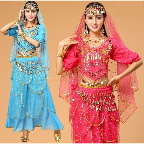 New Plus Size Belly Dancing Costumes Female Indian Dance Clothes Sexy Women Belli Dancer Wear Dance Set Performance Clothing