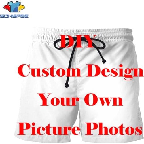 SONSPEE 3D Print Men Shorts DIY Customer Custom Design Your Own Photo / Pictures Women Mens Pants Harajuku Casual Sweatpants