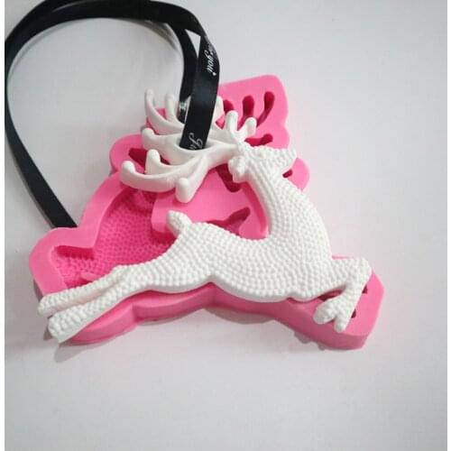 Christmas deer Silicone fondant molds cake decorating tools chocolate gumpaste mold Christmas cake Aromatherapy plaster mould