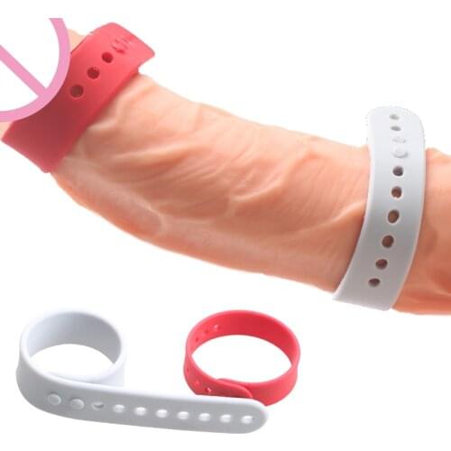 Sex Shop Adjustable Silicone Foreskin Resistance Delay Ejaculation Correction Glans Adult Sex Toys For Men Reusable Sex Products