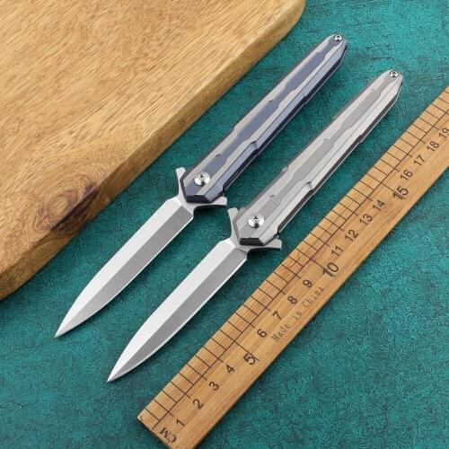 Holy sword folding knife titanium alloy handle M390 blade kitchen knife camping hunting fruit pocket EDC tool