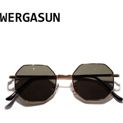 WERGASUN 2020 Retro Irregular Sunglasses Women Metal Transparent Sun Glasses High Quality Oversized Sunglasses Men Eyewear UV400