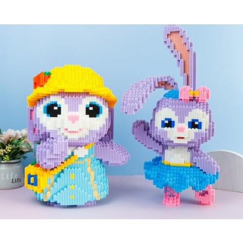 StellaLou Building Block Gelatoni Duffy Magic Blocks Cute Disney Figure Mini Assembled Mirco Bricks Toys For Christmas Gifts