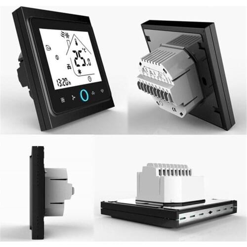 Modbus Thermostat Central Air Conditioner 2-Pipe Three Wind Speed Thermostat LCD Touch Temperature Controller Winter Thermostat