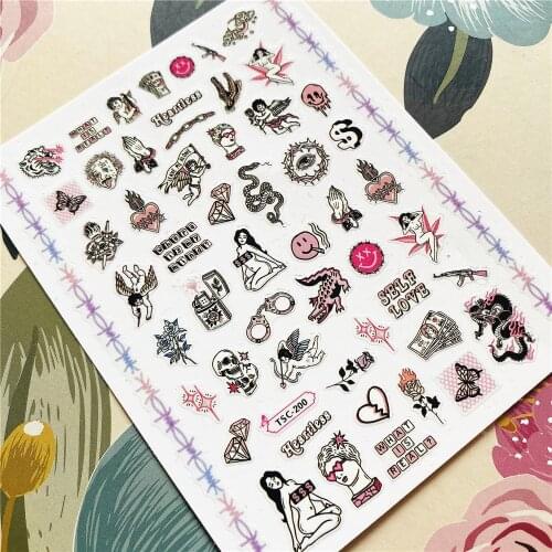 TSC-200 Snake cupid sexy girl Crocodile 3D Back glue Nail decal Nail sticker Nail decoration Nail art Nail tool Nail ornament