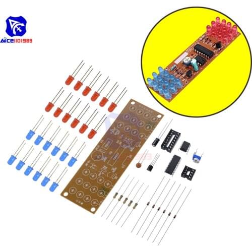 1Set NE555 + CD4017 Practice Learning Kits Red Blue Double Color Flashing Lights Kit Electronic Suite 9-12V DIY for Arduino