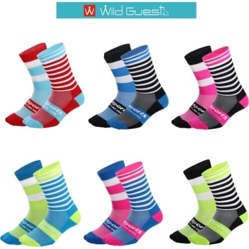 New Stripe dot Cycling Socks compression socks professional brand sports socks breathable bicycle socks outdoor racing running s