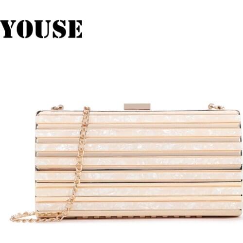 YOUSE New Fashion Metal Lady Bag Fashion Simple Atmosphere Banquet Bag Fashion Chain Dinner Bags Designer Bags Luxury Handbags