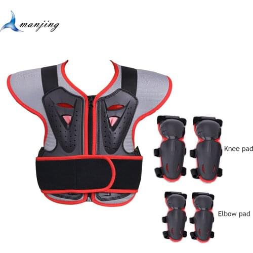 Red For height 0.85-1.55M Child Protect Vest Armor Cycling Suits Jacket Kids Downhill MTB Drop Resistant Armor Boys Girls