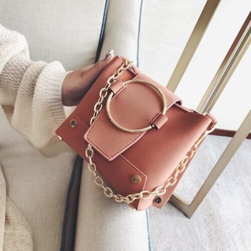Womens bag 2020 new PU leather solid color shoulder bag soft leather handbag chain bucket bag fashion messenger bag women bag
