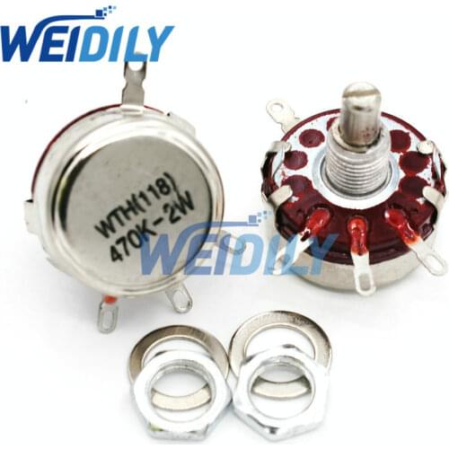 2PCS WTH118 470K 2W 1A Potentiometer New Authentic Variable Resistor VR Resistance 470K Ohm