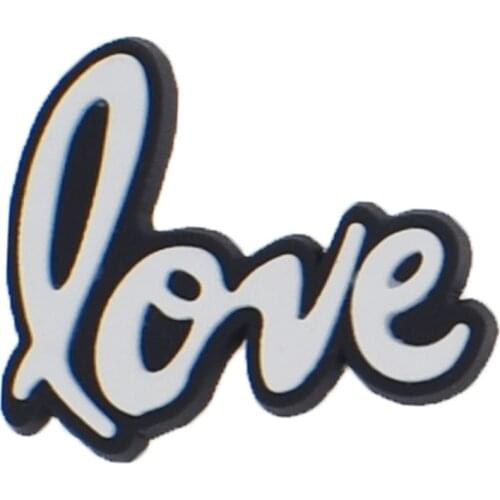 10 pcs Phrase Green/Blue/White/Yellow/Pink/Red Love You and Love Symbols Fit Girls Summer Shoes Decorations Bracelet Charm XH-88