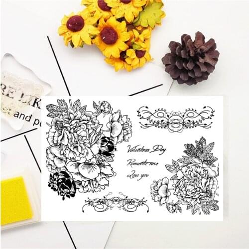 11x16CM Flowers Blossom Transparent Seal Clear Stamps Silicone Seal Roller Stamps DIY Scrapbook Album / Card Production
