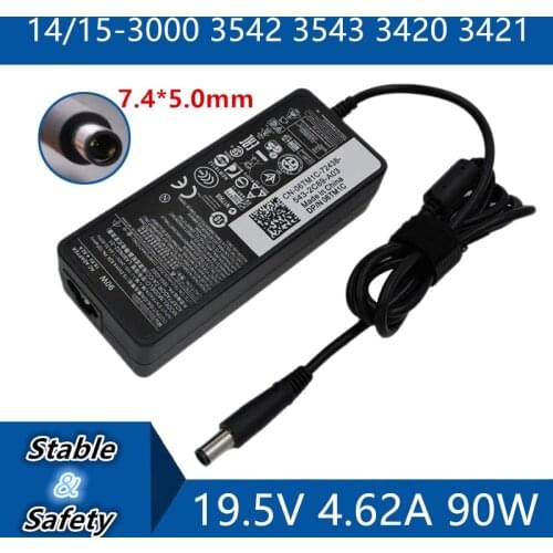 19.5V 4.62A 7.4*5.0mm Universal Laptop Adapter Charger For DELL Inspiron 14 15 3000 3542 3543 3420 3421 DC Jack notebook adapter