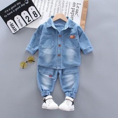 Baby Boys Clothes Sets Fashion Casual Long Sleeve Denim Tops + Jeans 2pcs/set Spring Autumn Children Clothing Outfits Suits