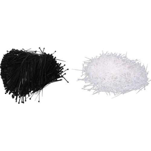 2000 Pcs Cable Tie: 1000 Pcs Nylon Fastener Packaging Electrical Cable Tie Black 10cm Long & 1000 Pcs White Plastic Cable Zip Ti