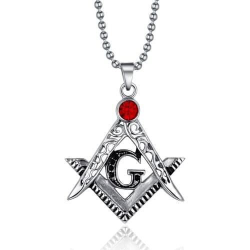 2021 Fashion And Europe And America Jewelry Stainless Steel Masonic Pendant Personalized Necklace Suitable For Men And Women