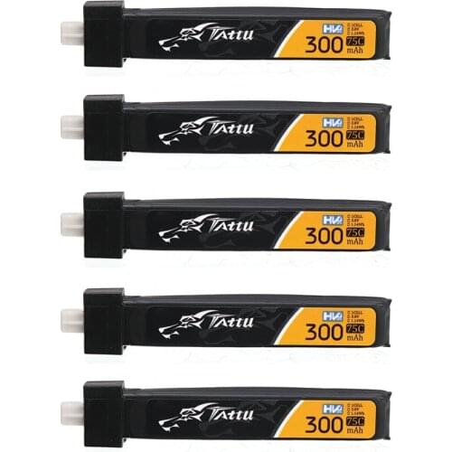 5PCS Tattu 300mAh 3.8V 75C HV Lipo battery With PH2.0 plug for Eflite Blade Inductrix FPV PRO Tiny Whoop micro quadcopters Drone