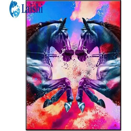 5D Diamond Painting Doodle animal art, horse Full Square Diamond Embroidery Pictures Of Rhinestones Mosaic Home Decoration