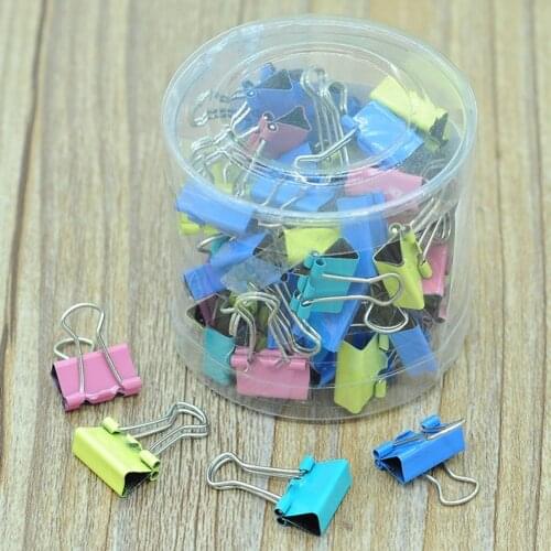 60PCS/lot 15mm Colorful Metal Binder Clips Paper Clip Office Stationery Binding Supplies e20