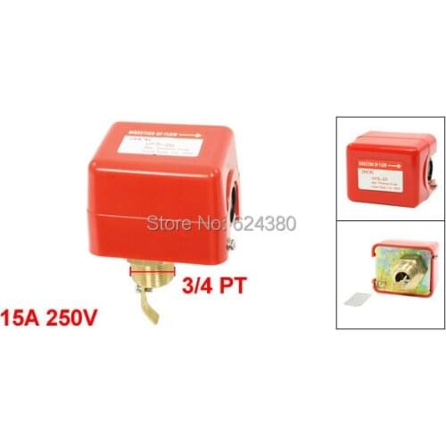 AC 250V 220V 15A 26mm 3/4" PT Port SPDT Liquid Water Flow Paddle Control Switch HFS-20
