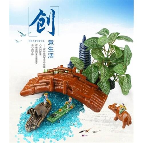 Fish tank Landscaping crafts Aquarium set items Stone bridge Stone house pagoda Gazebo ceramics ferry Small decorations