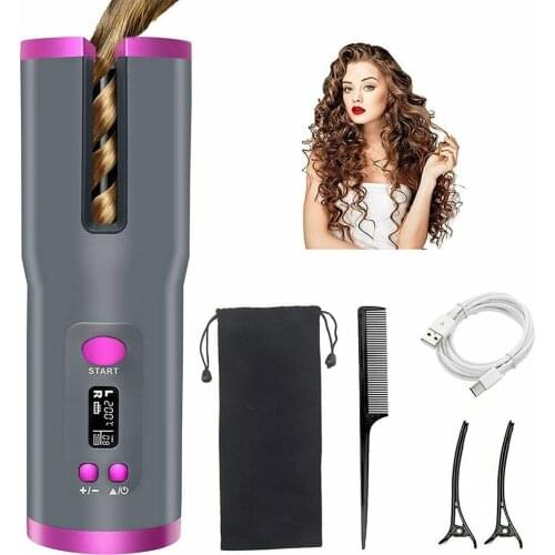 USB Automatic Hair Curler Hair Curling Wand Hair Curler cordless Wireless Curling Iron Auto Curls Waves Dropship