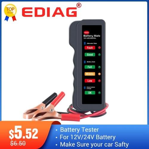 Auto Car Battery Tester BM310 BM320 12V Digital Test 6 LED Display Analyzer Alternator State Check Automotive Scanner