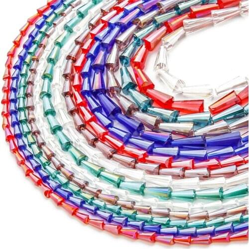 48-68Pcs 7x4mm 11x6mm 15x8mm Drop Water Faceted Crystal Glass Beads For Earring Necklace Bracelet DIY Making Accessories 12Color