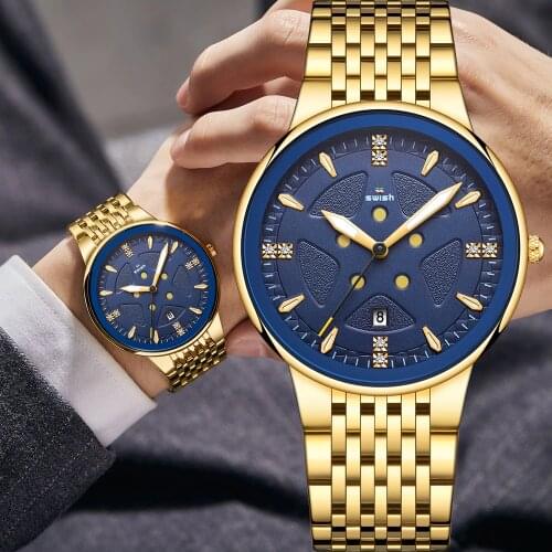 SWISH Golden Watches Men Warterproof Sports Mens Watch Top Brand Luxury Clock Male Business Quartz Wristwatch Relogio Masculino