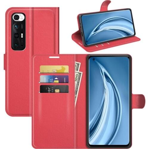 10pcs Flip Wallet Magnet Kickstand Case Litchi PU Leather Cover Card Slots For Xiaomi Mi 11 Ultra Note 10 Pro 10i 10S 10T Lite