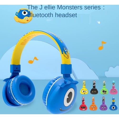 Jenny Mars cartoon childrens wireless earphones bluetooth earphones Cute head wearing cartoon headphones bluetooth earbuds