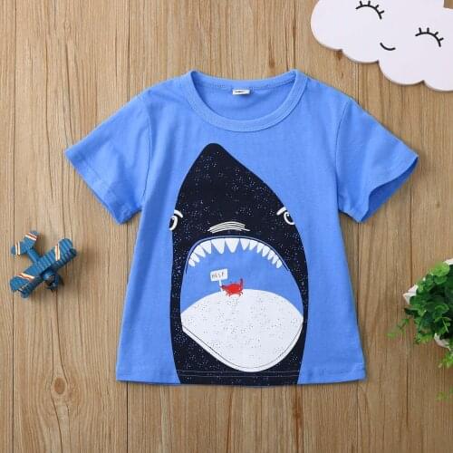 Toddler Kids Baby Boys Girl T-shirts Short Sleeve Cartoon Animal T-shirt Tops Tee Sukienki Dla Dzieci Summer Baby Clothes