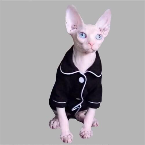 Elegant Silk Edge Nightgown for Sphynx Cat Pajamas PJ Classic Style summer skin-friendly Shirts for cats Hairless cat Clothes