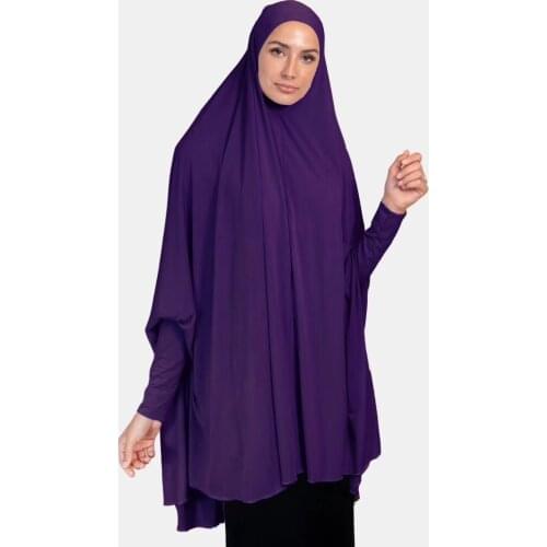 H1367 latest big size pray hijab with sleeve muslim hijab scarf fast delivery